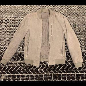 All Saints KEMBLE SUEDE BOMBER JACKET